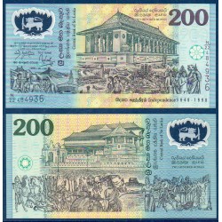 Sri Lanka Pick N°114b, Billet de banque de 200 Rupees 1998