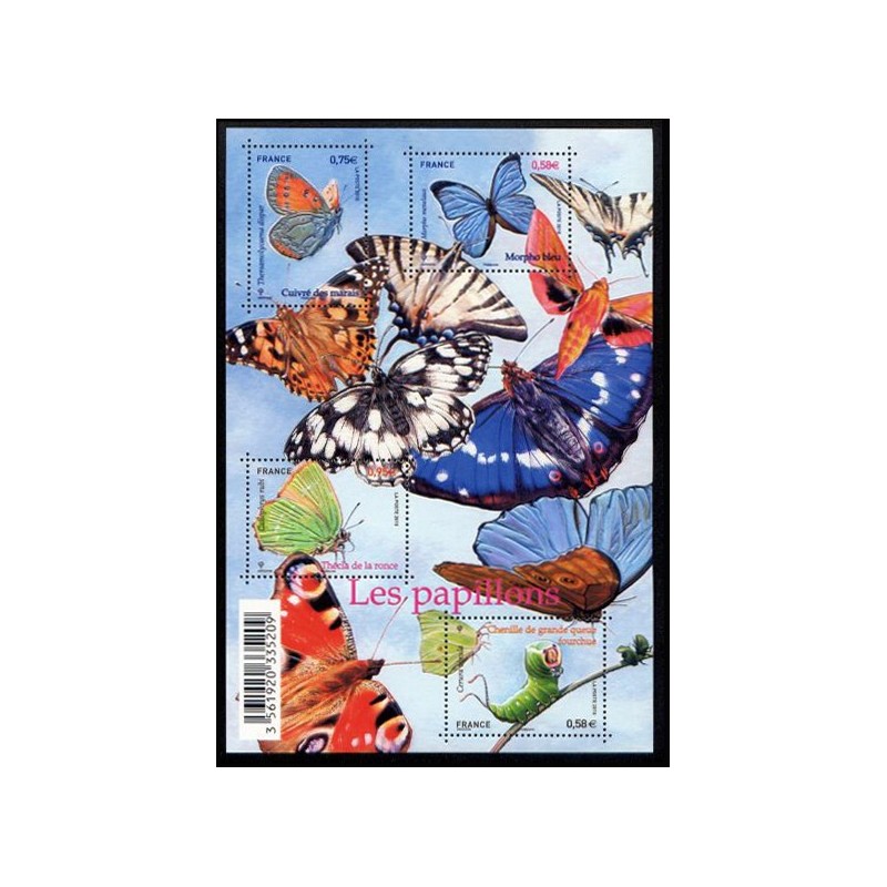 Bloc Feuillet France Yvert F4498 Serie Nature, Les papillons