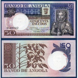 Angola Pick N°105 , Billet de banque de 50 Escudos 1973