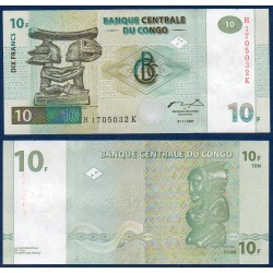 Congo Pick N°87B, Billet de banque de 10 francs 1997