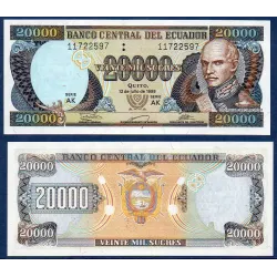 Equateur Pick N°129f, Billet de banque de 20000 Sucres 1998-1999