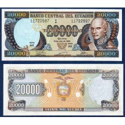 Equateur Pick N°129f, Billet de banque de 20000 Sucres 1998-1999