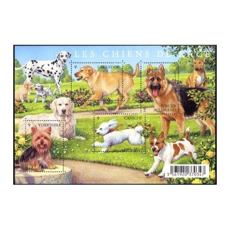 Bloc Feuillet France Yvert F4545 Serie Nature, Les chiens de race