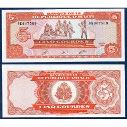 Haïti Pick N°255a, Billet de banque de 5 Gourdes 1989