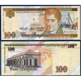 Honduras P.77g, neuf Billet de 100 Lempiras 2004 Jose Cecilio del Valle