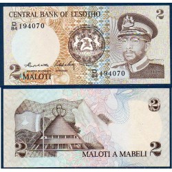 Lesotho Pick N°4, Billet de banque de 2 Maloti 1981-1984