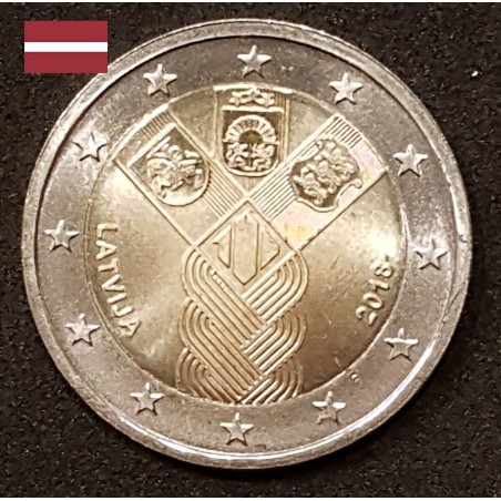 2 euros commémorative Lettonie 2018 indépendance états Baltes piece de monnaie €