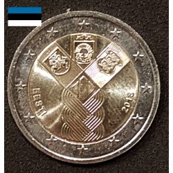 2 euros commémorative Estonie 2018 indépendance états Baltes piece de monnaie €