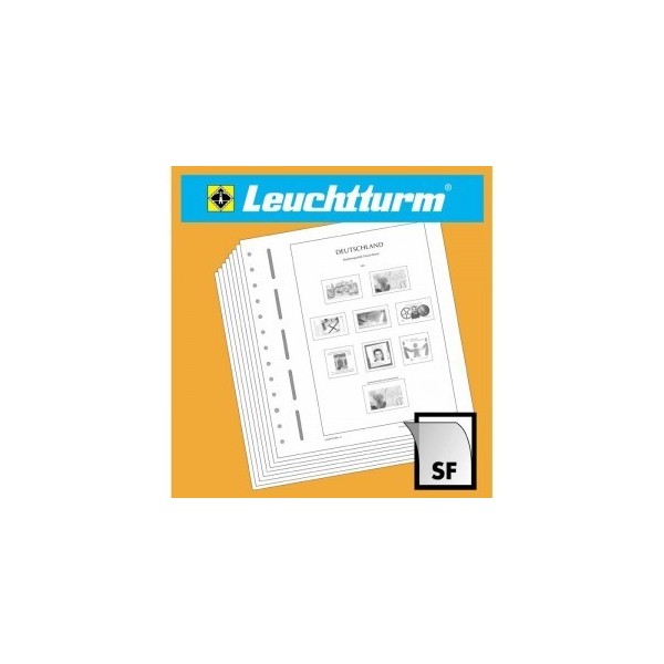 SF 2024 France Feuilles leuchtturm avec carnets préimprimées Mises à jour avec pochettes