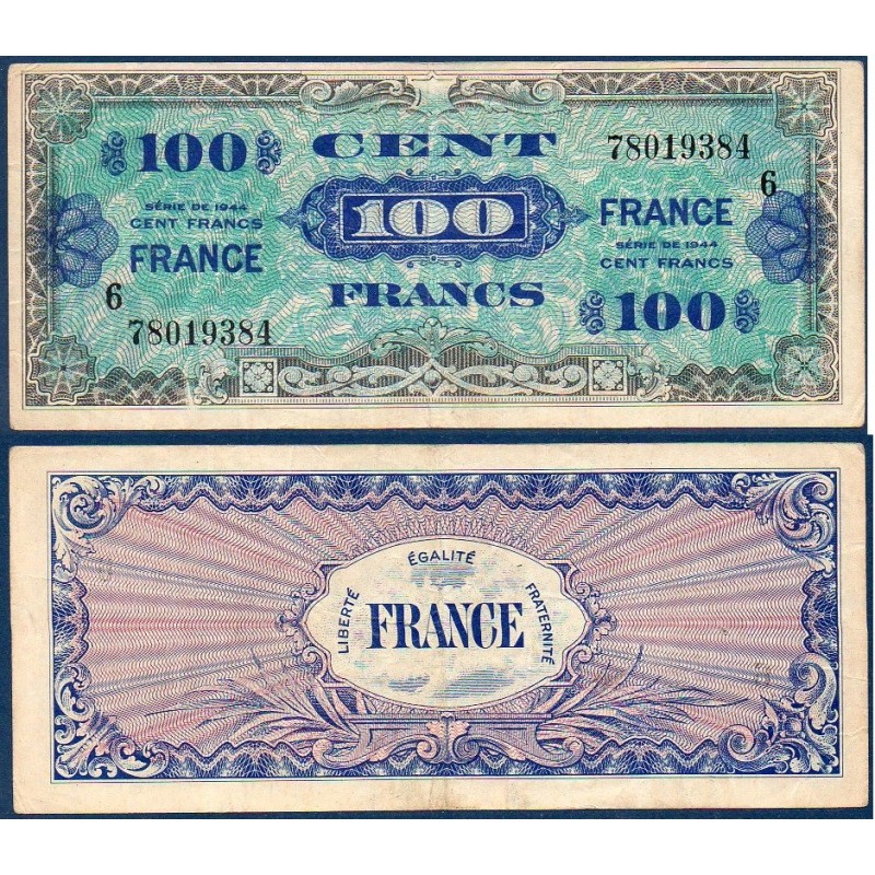 100F France série 6 TTB 1945 Billet du trésor Central