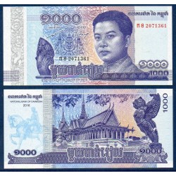 Cambodge Pick N°68, Billet de banque de 1000 Riels 2016
