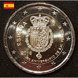 2 euros commémorative Espagne 2018 50ans Felipe VI piece de monnaie €