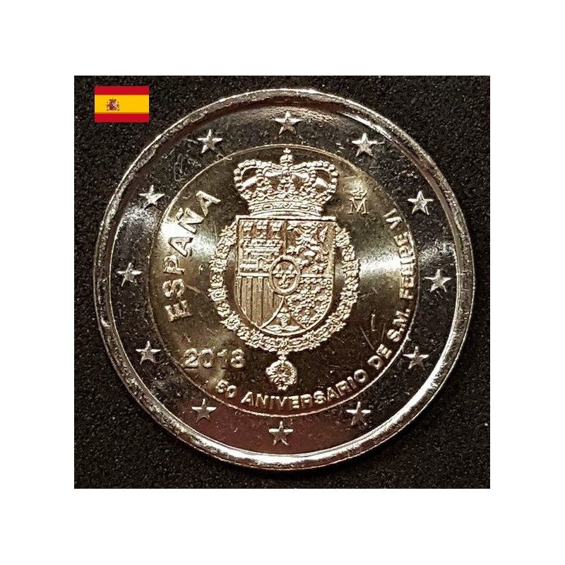 2 euros commémorative Espagne 2018 50ans Felipe VI piece de monnaie €