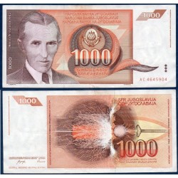 Yougoslavie Pick N°107, Billet de banque de 1000 Dinara 1990