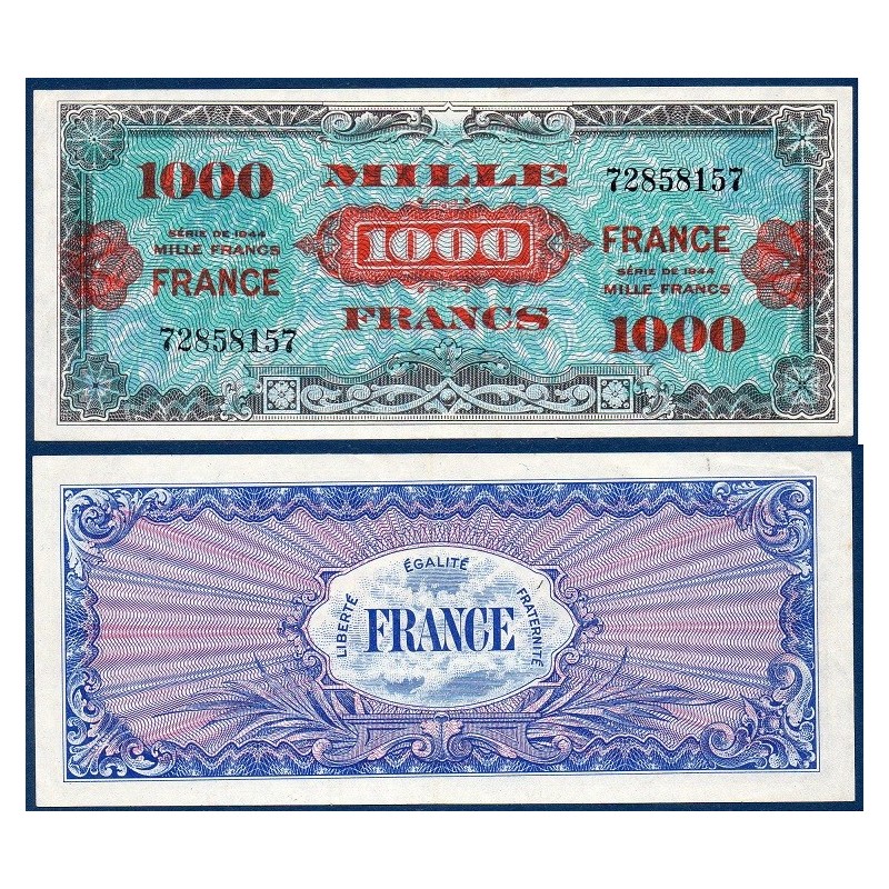1000F France sans série Sup 1945 Billet du trésor Central