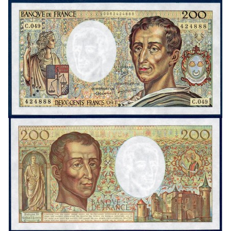 200 francs Montesquieu SPL- 1987 Billet de la banque de France