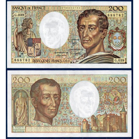 200 francs Montesquieu Sup 1986 Billet de la banque de France