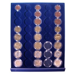 Medaillier Nova Exquisite pour 5 série de pièces euros sous capsules,  en bois