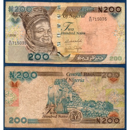 Nigeria P.29, B, Billet de 200 Naira 2000-2014 Ahmadu Bello