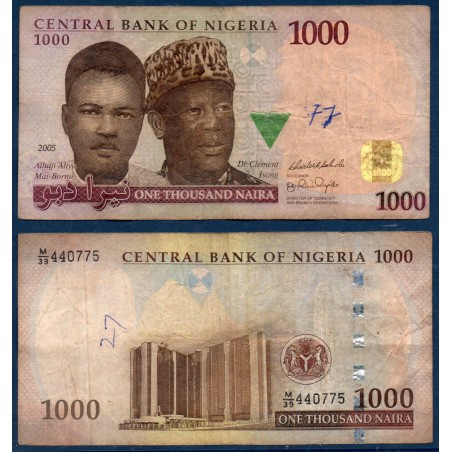 Nigeria P.36, TB- ecrit, Billet de 1000 Naira 2005-2017 Mai-Bornu