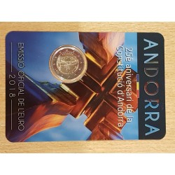 2 euros commémorative Andorre 2018 constitution piece de monnaie €