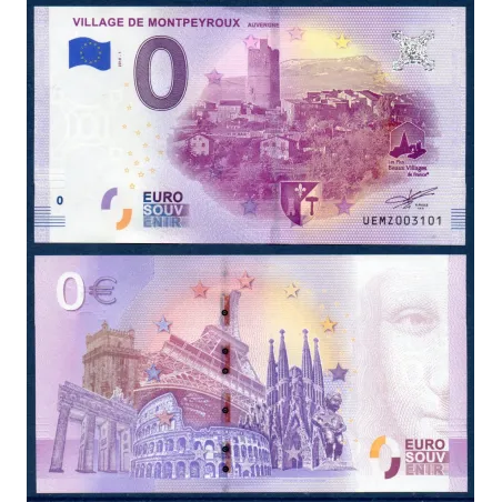 Billet souvenir VIllage de Montpeyroux 0 euro touristique 2018