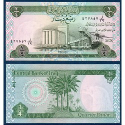 Irak Pick N°61 billet de banque de 1/4 Dinar 1973-1978