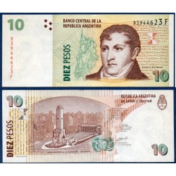 Argentine Pick N°354a, TTB Billet de banque de10 Pesos 2002-2013