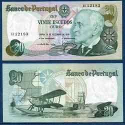 Portugal Pick N°176, Neuf Billet de banque de 20 Escudos 1971