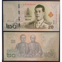 Thaïlande Pick N°135a, Billet de banque de banque de 20 Baht 2018