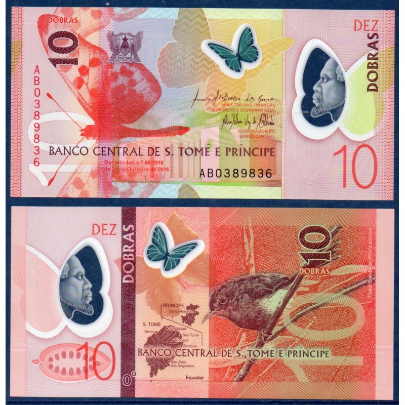 Sao Tomé et Principe Pick N°71, Billet de banque de 10 Dobras 2016