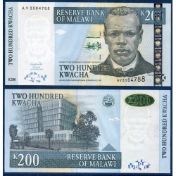 Malawi Pick N°47, Billet de banque de 200 kwatcha 2001-2003