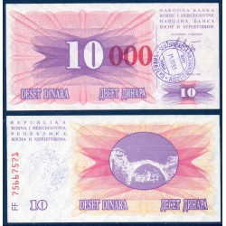 Bosnie Pick N°53 rouge, Billet de banque de 10000 Dinara 1993