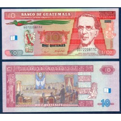 Guatemala Pick N°117, Billet de banque de 10 Quetzales 2008