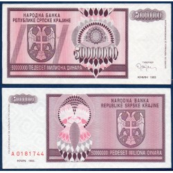 Croatie (serbie) Pick N°R14, Billet de banque de 50 Millions dinara 1993