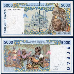 BCEAO Pick 213Bl pour le Benin, Billet de banque de 5000 Francs CFA 2002