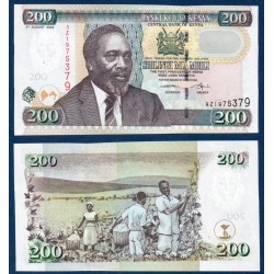 Kenya Pick N°43b, Billet de banque de 200 Shillings 2.8.2004