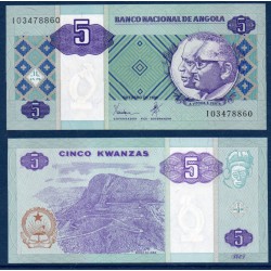 Angola Pick N°144, Billet de banque de 5 Kwanzas 1999-2011