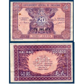 Indochine Pick N°90, Billet de banque de 20 centimes 1942