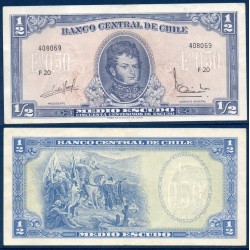Chili Pick N°134Aa, TTB Billet de banque de 0.5 escudo 1962