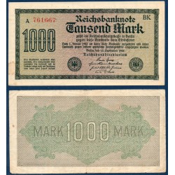 Allemagne Pick N°76c, Billet de banque de 1000 Mark 1922