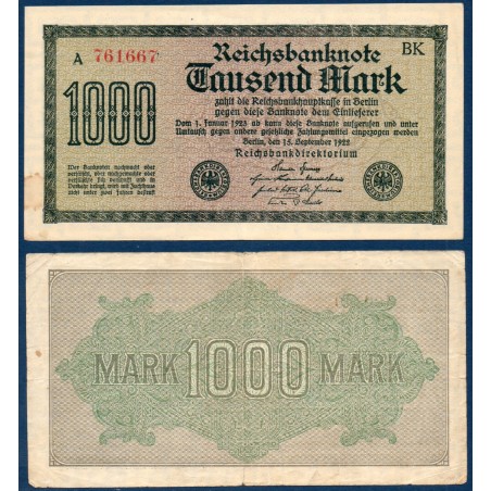 Allemagne Pick N°76c, Billet de banque de 1000 Mark 1922