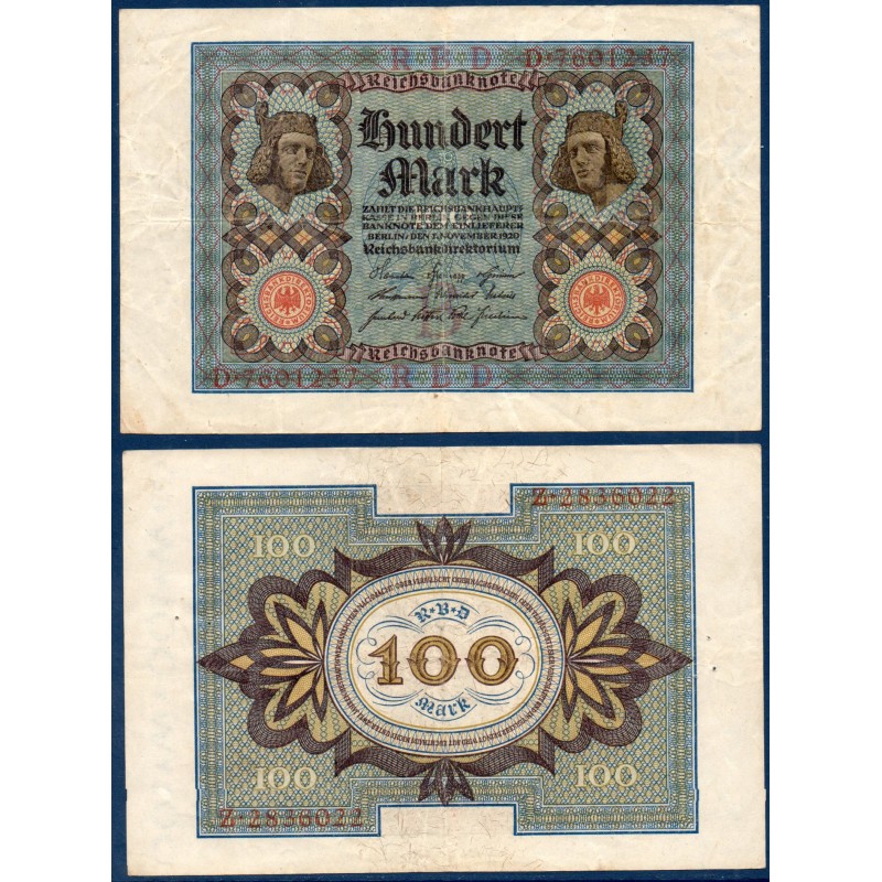 Allemagne Pick N°69a, Billet de banque de 100 Mark 1920