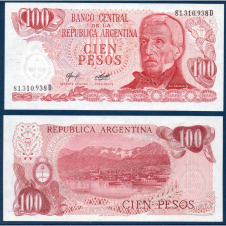Argentine Pick N°302b, Billet de banque de 100 Pesos 1976-1978