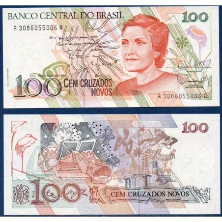 Bresil Pick N°220a, Billet de banque de 100 Cruzados Novos 1989