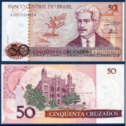 Bresil Pick N°210a, Billet de banque de 50 Cruzados 1986