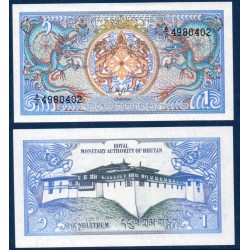 Bhoutan Pick N°12a Billet de banque de 1 Ngultrum 1986