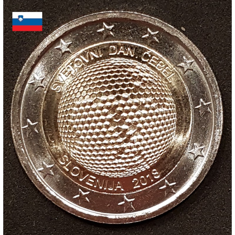 2 euros commémorative Slovénie 2018 Journée mondiale des abeilles piece de monnaie €