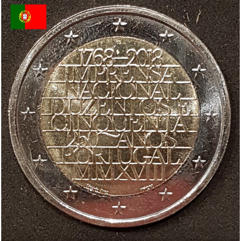 2 euros commémorative Portugal 2018 Imprimerie nationale piece de monnaie €