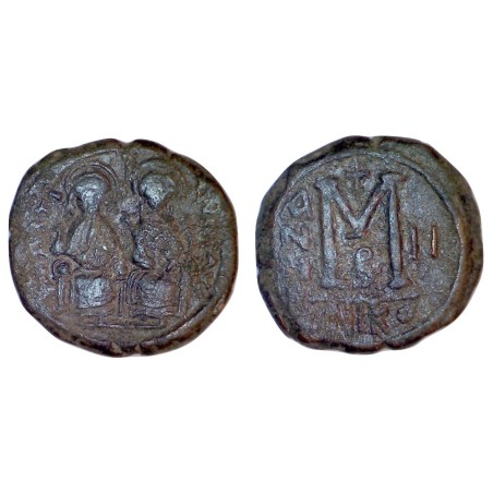 Follis Justin II et Sophie (565-566), SB 369 atelier Nicomedie 2eme officine
